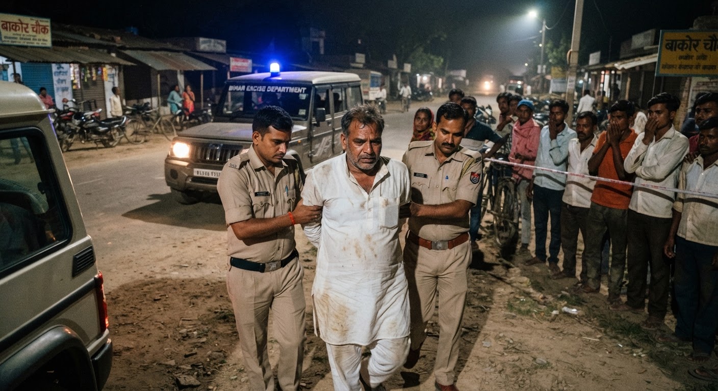 शराब पीते पकड़ाए बाकोर पंचायत के मुखिया नंदन कुमार पंडित