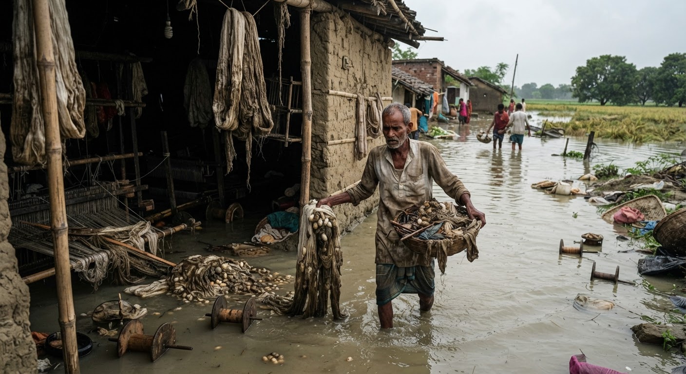 तबाही! भागलपुर में भीषण बाढ़ से सिल्क, चावल और आम की खेती बर्बाद