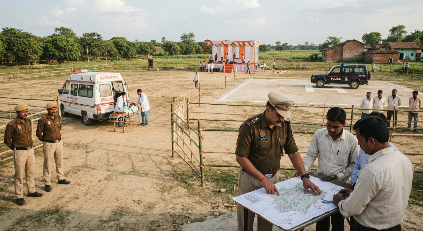 मुख्यमंत्री के आगमन पर धंधी बेलारी में सुरक्षा और चिकित्सा व्यवस्था पुख्ता