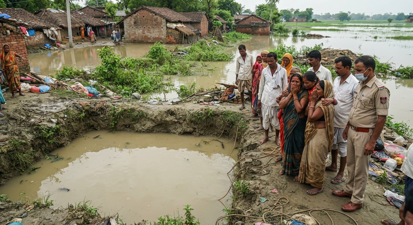 दर्दनाक! भागलपुर में बाढ़ के पानी से भरे गड्ढे में डूबा पांच साल का बच्चा