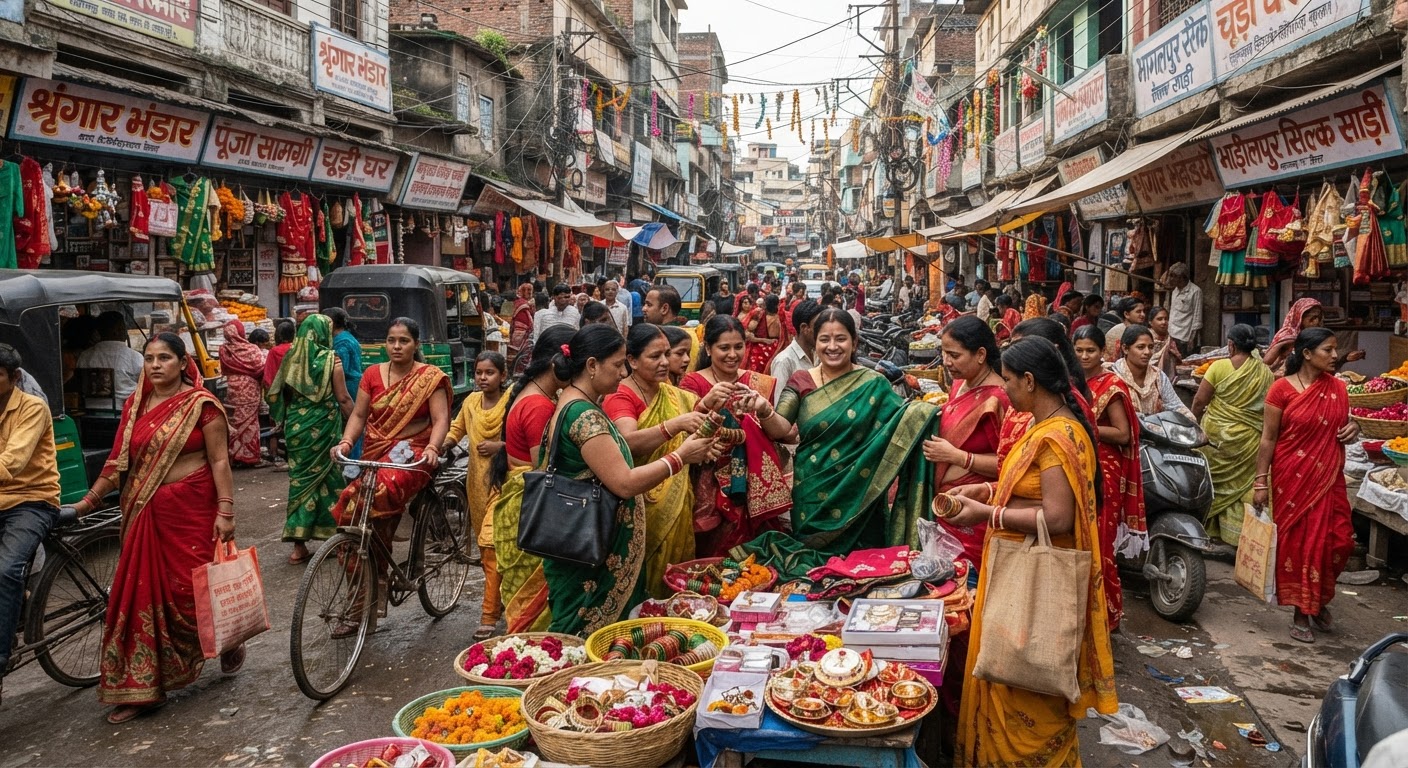 भागलपुर में हरतालिका तीज की धूम, बाजारों में उमड़ी भारी भीड़