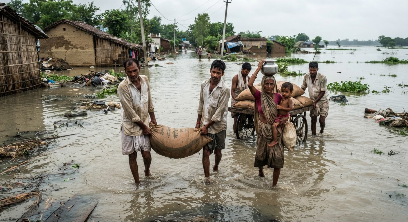 भागलपुर में बाढ़ से सितंबर का राशन वितरण अटका
