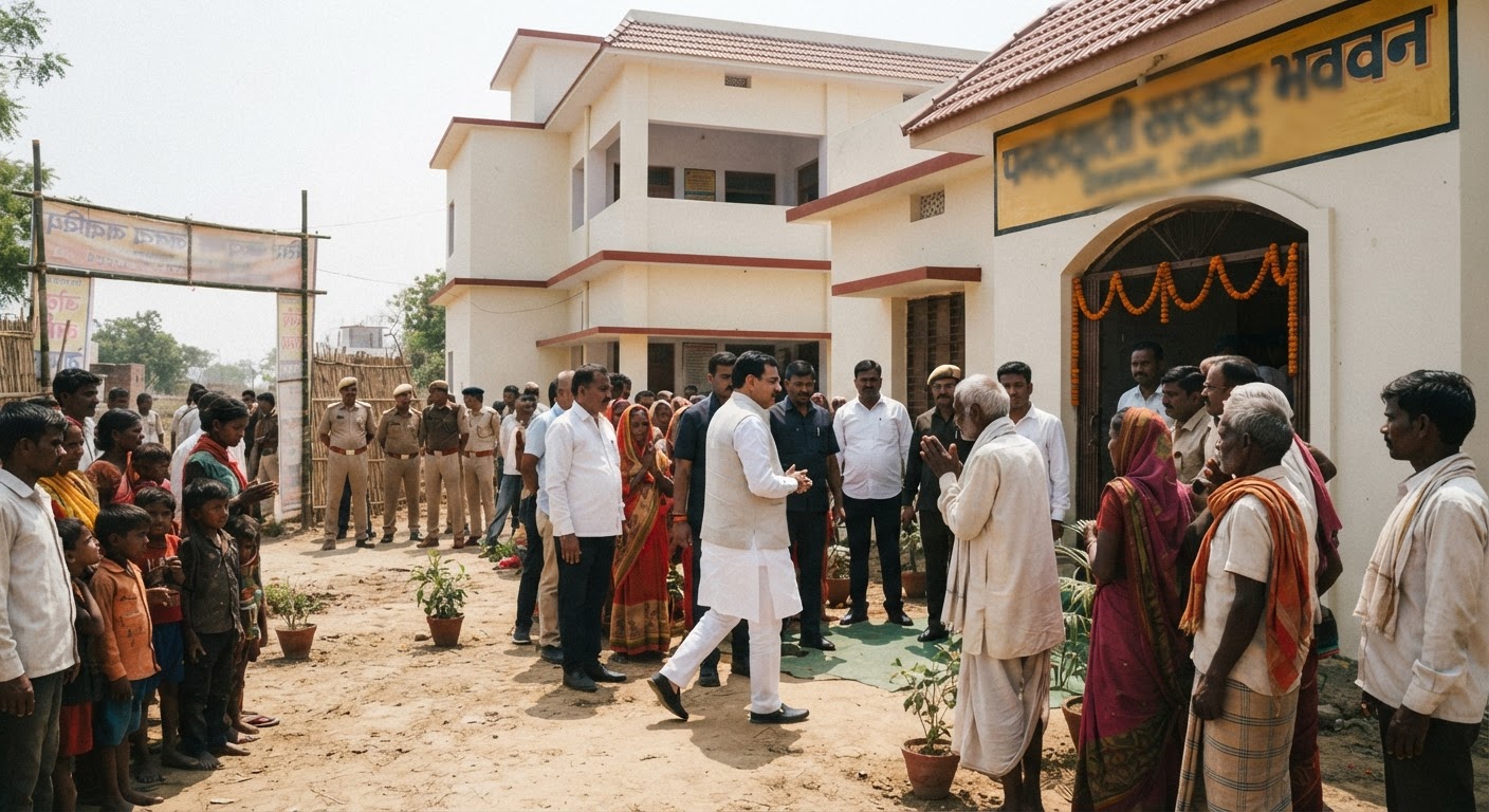 जमुई के धामना में पंचायत सरकार भवन का उद्घाटन
