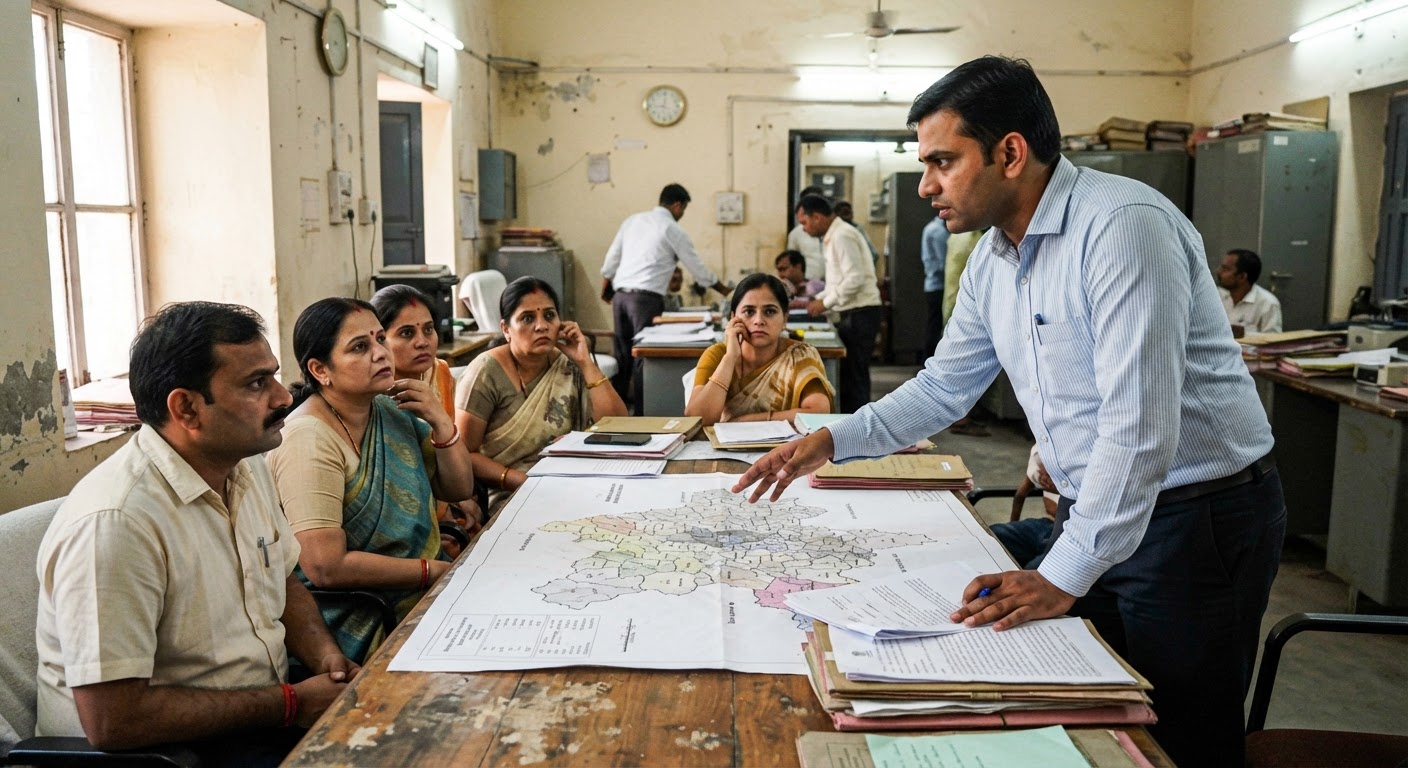 सुल्तानगंज में वार्ड परिसीमन की समीक्षा, काम में लापरवाही पर कर्मियों पर गिरी गाज