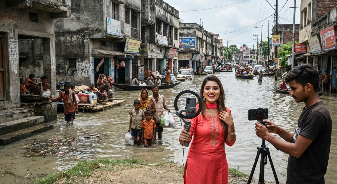 बाढ़ का कहर और सोशल मीडिया का ट्रेंड: देखिए कैसे भागलपुर में बन रहे हैं वीडियो