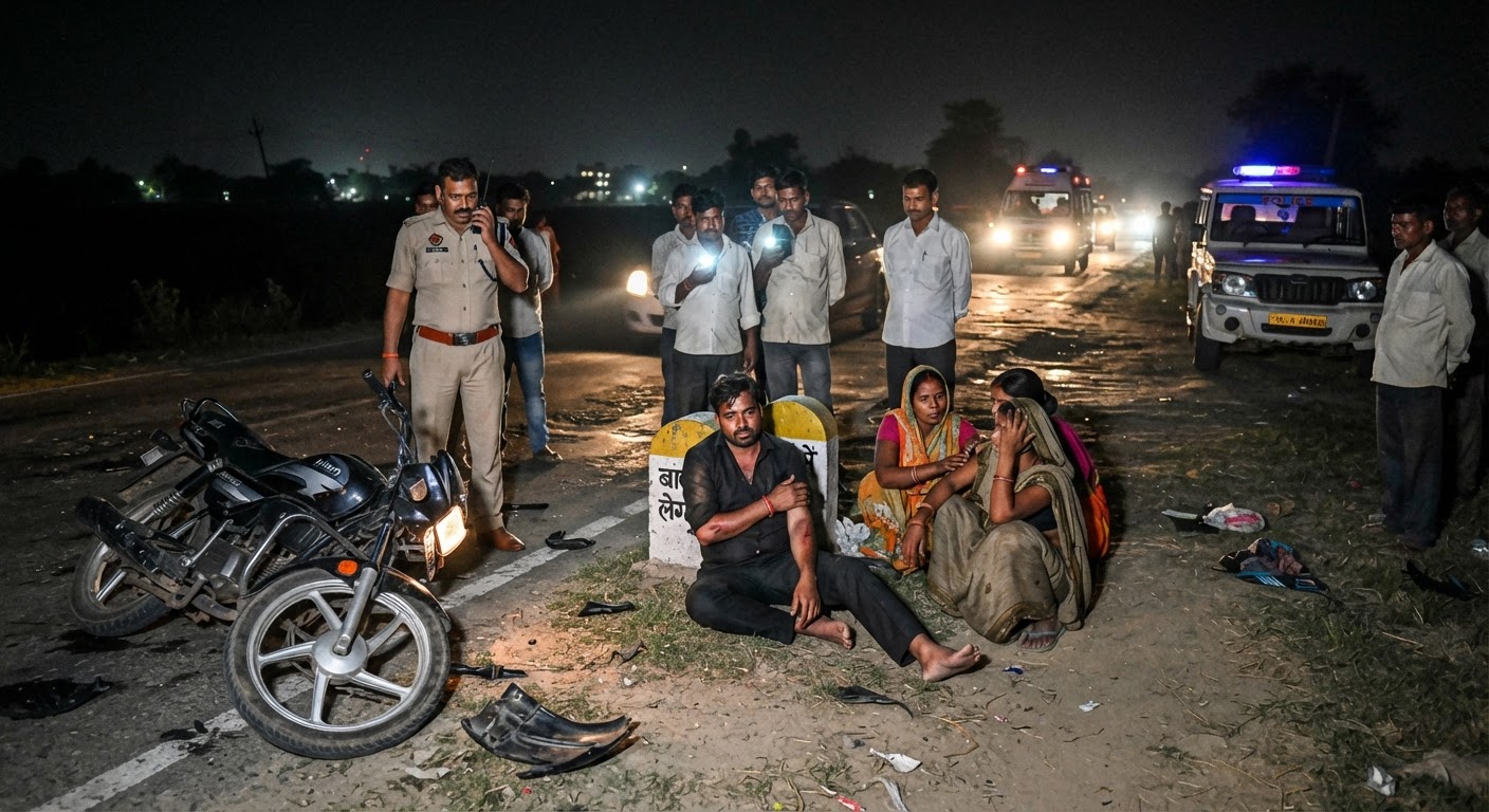 दर्दनाक हादसा: एनएच 333 पर तेज रफ्तार पिकअप ने बाइक सवार दंपति को रौंदा