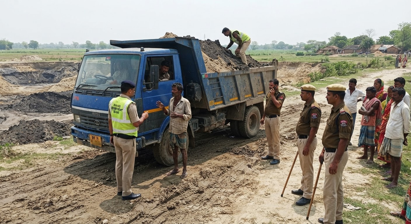 सहरसा में अवैध मिट्टी लदा हाइवा जब्त, खनन विभाग की बड़ी कार्रवाई