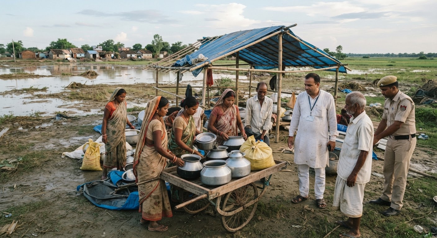 पीरपैंती में बाढ़ का पानी घटने से राहत कार्यों में आई कमी