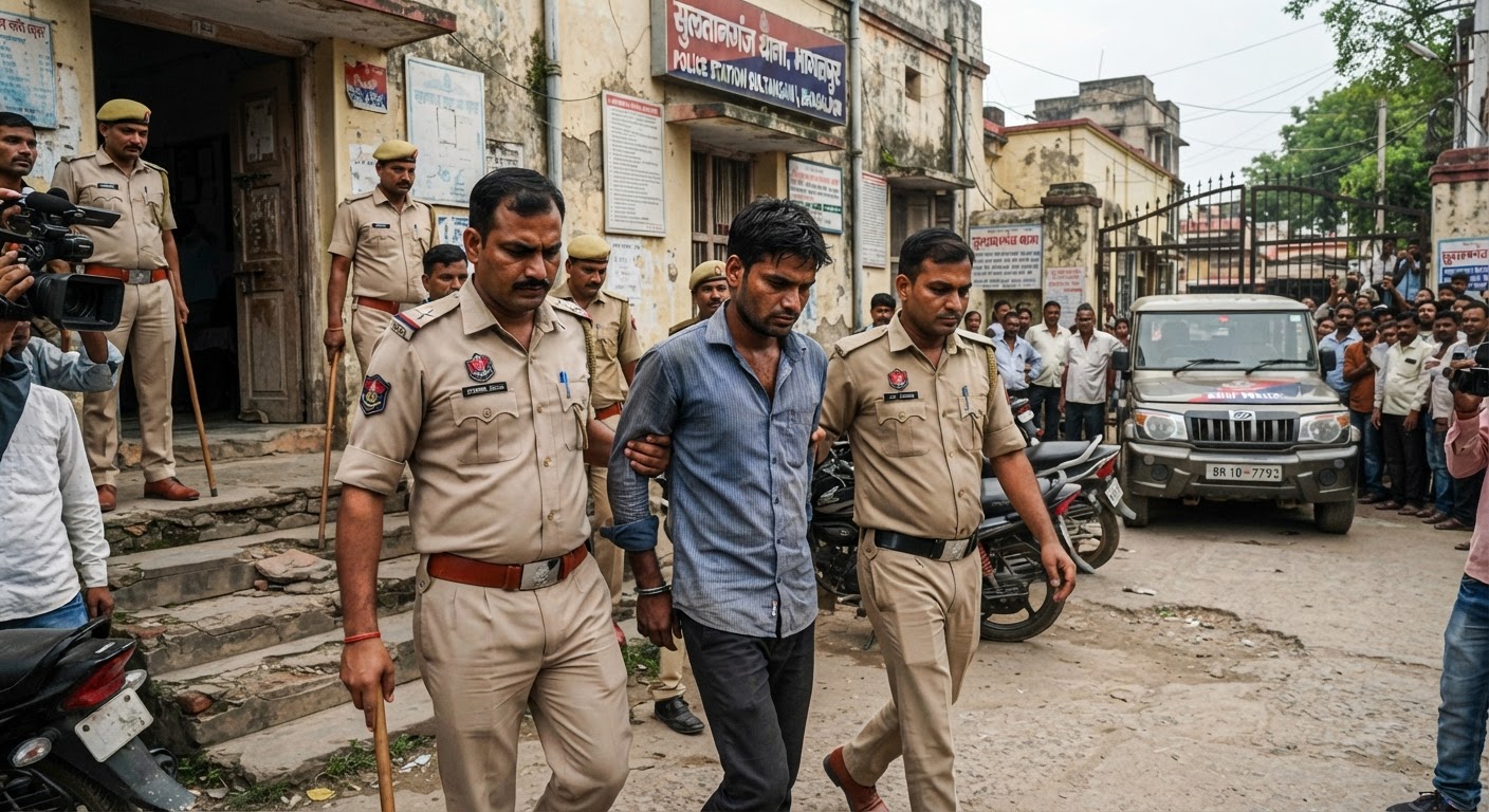भागलपुर में पुलिस ने हत्या के आरोपी आकाश साह को किया गिरफ्तार