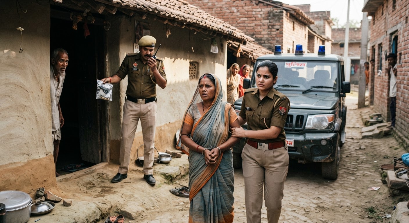 बांका में बड़ा एक्शन: पुलिस ने घर में मारा छापा, हथियार के साथ महिला गिरफ्तार