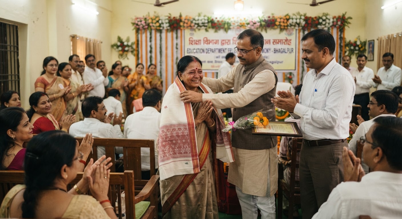 भागलपुर में शिक्षा विभाग ने किया सम्मानित, जानिये किन शिक्षकों को मिला राजкиय पुरस्कार