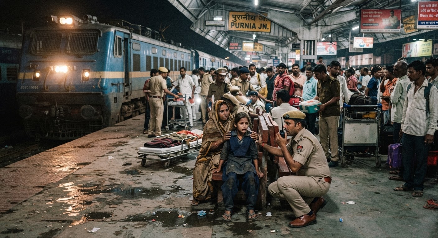 पूर्णिया जंक्शन पर सीमांचल एक्सप्रेस की चपेट में आई बच्ची, कटा पैर