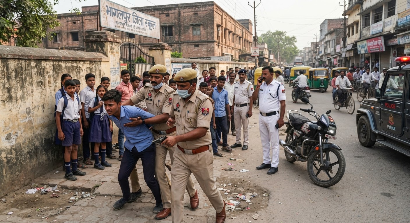 भागलपुर जिला स्कूल के पास से लोडेड कट्टा के साथ हथियारबंद युवक गिरफ्तार