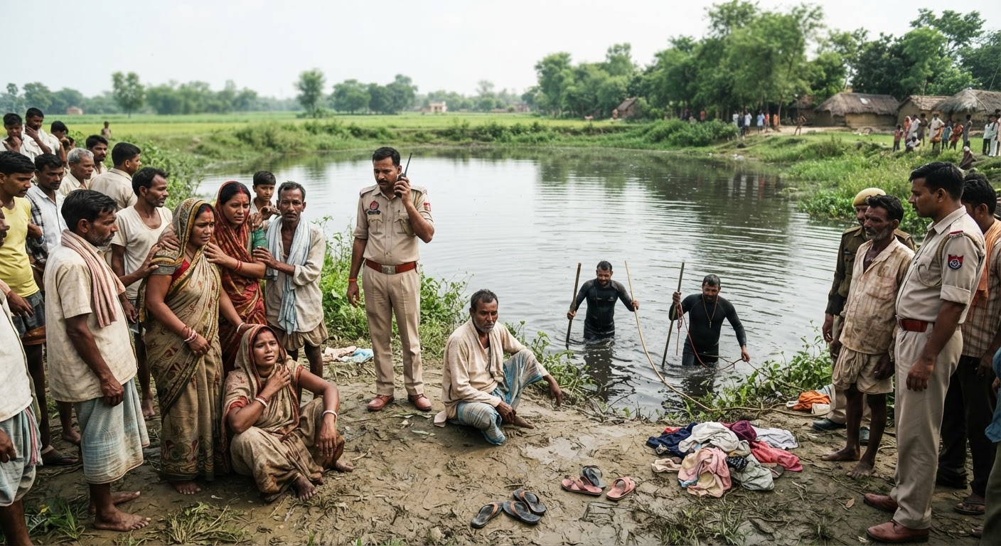 भागलपुर में बड़ा हादसा: कर्मा पूजा के दौरान तालाब में डूबने से छह बच्चों की मौत