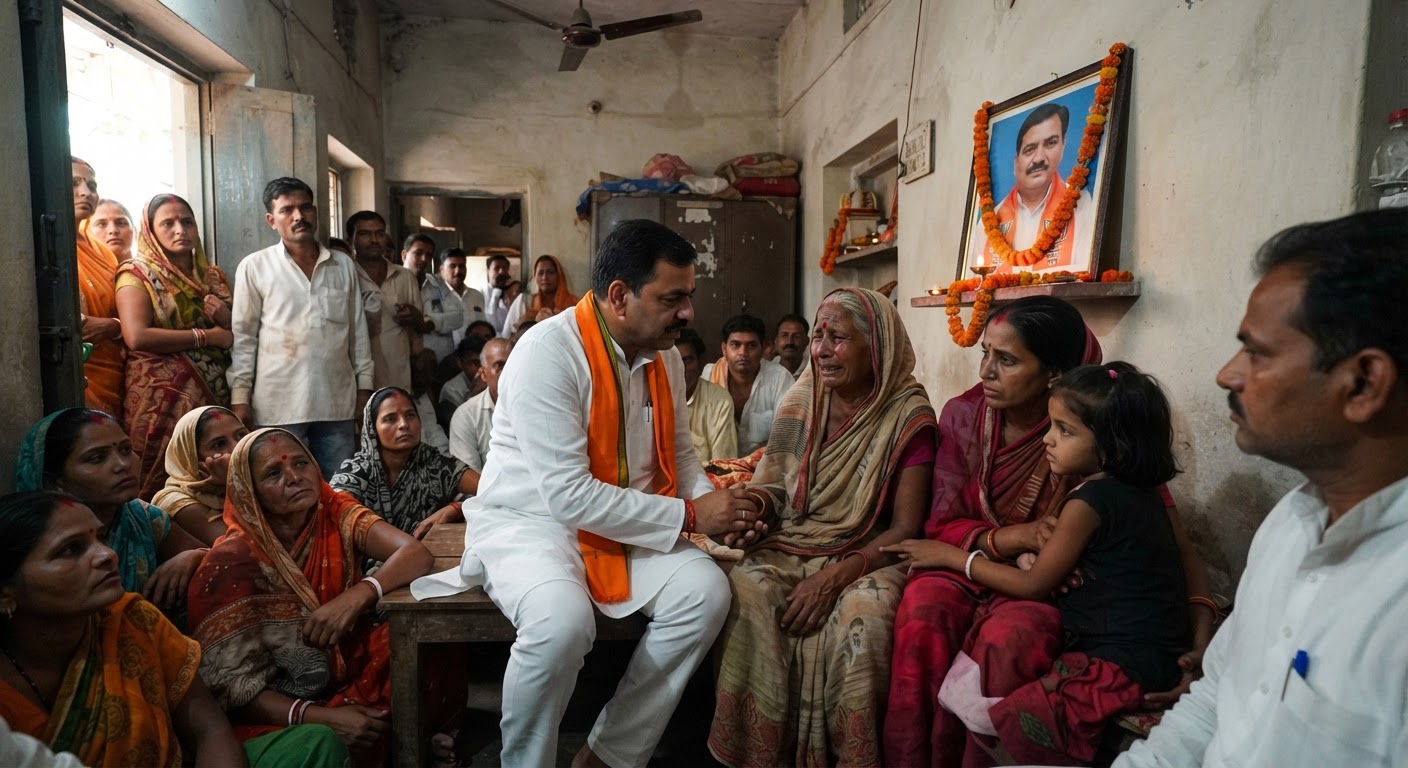सहरसा विधायक आईपी गुप्ता ने की मृत भाजपा नेता उमा भूषण तांती के परिवार से मुलाकात
