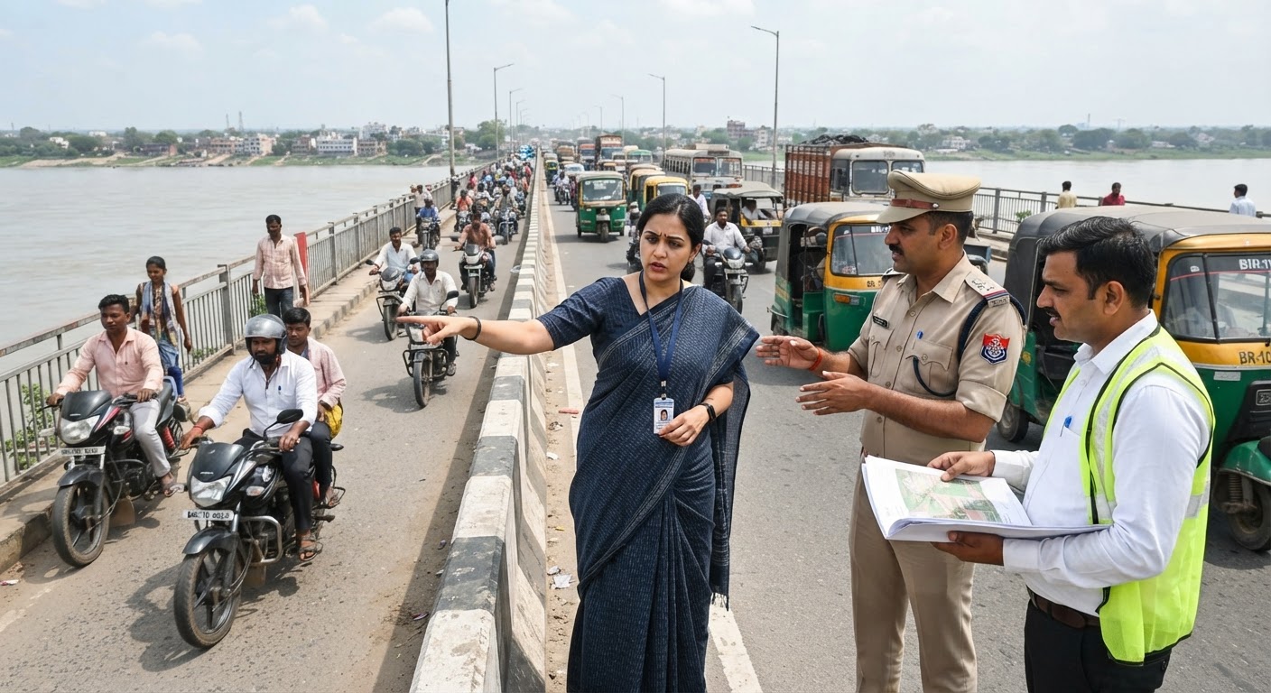 भागलपुर में डीएम अलंकारिता पांडेय ने की विकास कार्यों और विक्रमशिला सेतु ट्रैफिक की समीक्षा