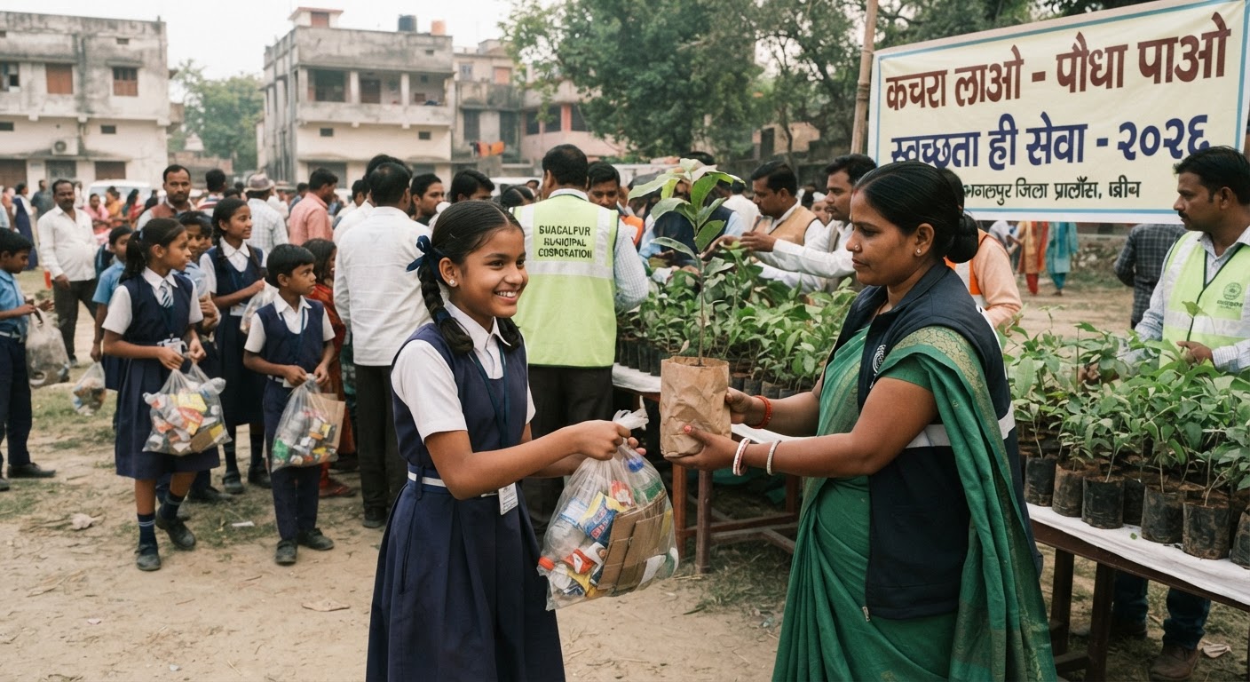 भागलपुर में कचरा लाओ पौधा पाओ अभियान शुरू