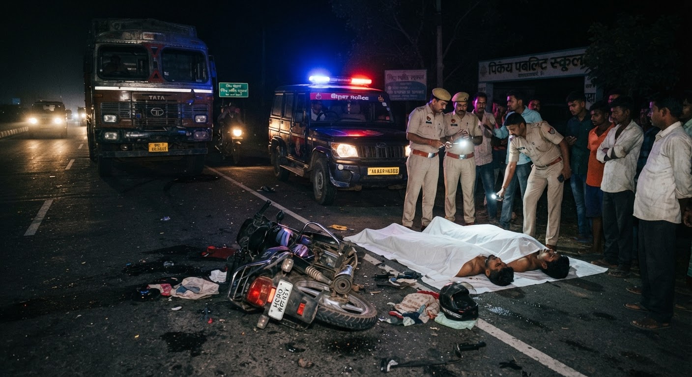 किशनगंज में दर्दनाक सड़क हादसा, तेज रफ्तार ट्रक की टक्कर से दो युवकों की मौत