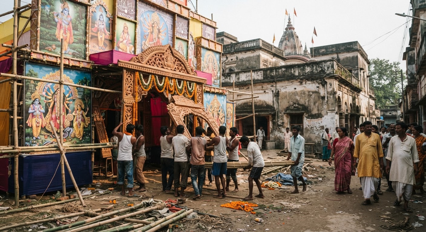भागलपुर केंगालीटोला कालीबाड़ी में इस्काॅन थीम पर सजेगा भव्य पंडाल