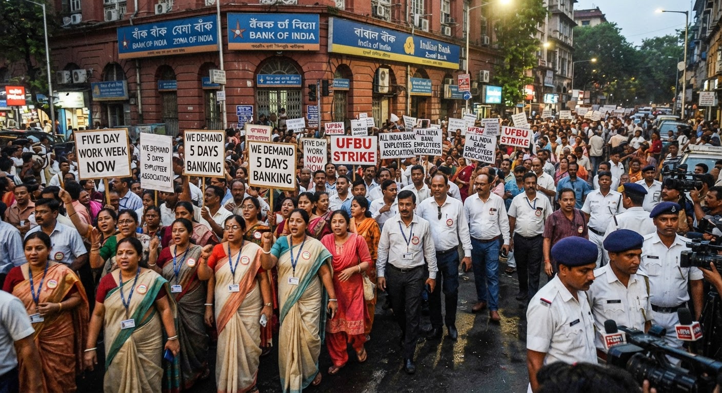 बैंक कर्मियों की बड़ी हड़ताल, पांच दिन काम की मांग