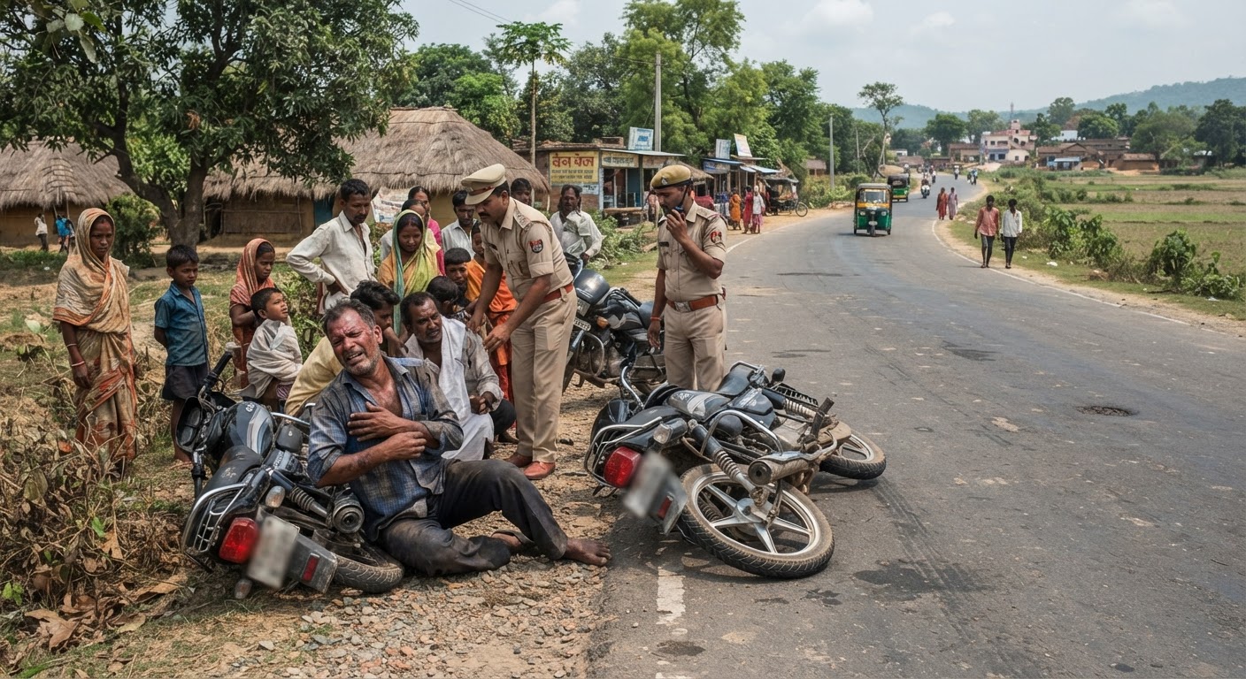 बांका के रूपसा गांव के पास बाइक दुर्घटना में एक युवक घायल