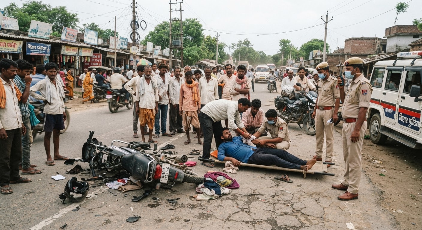 अरेरिया में दर्दनाक सड़क हादसा, बाइक अनियंत्रित होने से अब्दुल गंभीर रूप से घायल