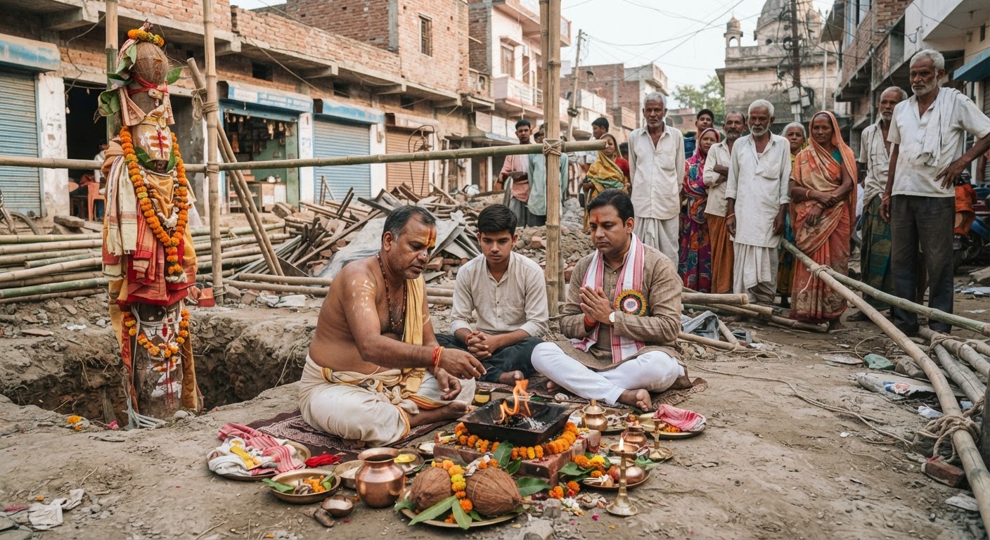 ठाकुरगंज में दुर्गापूजा की शानदार शुरुआत, मिलन संघ ने किया खूंटा पूजन