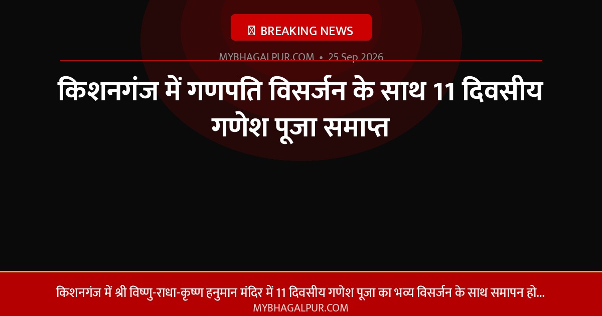 किशनगंज में गणपति विसर्जन के साथ 11 दिवसीय गणेश पूजा समाप्त