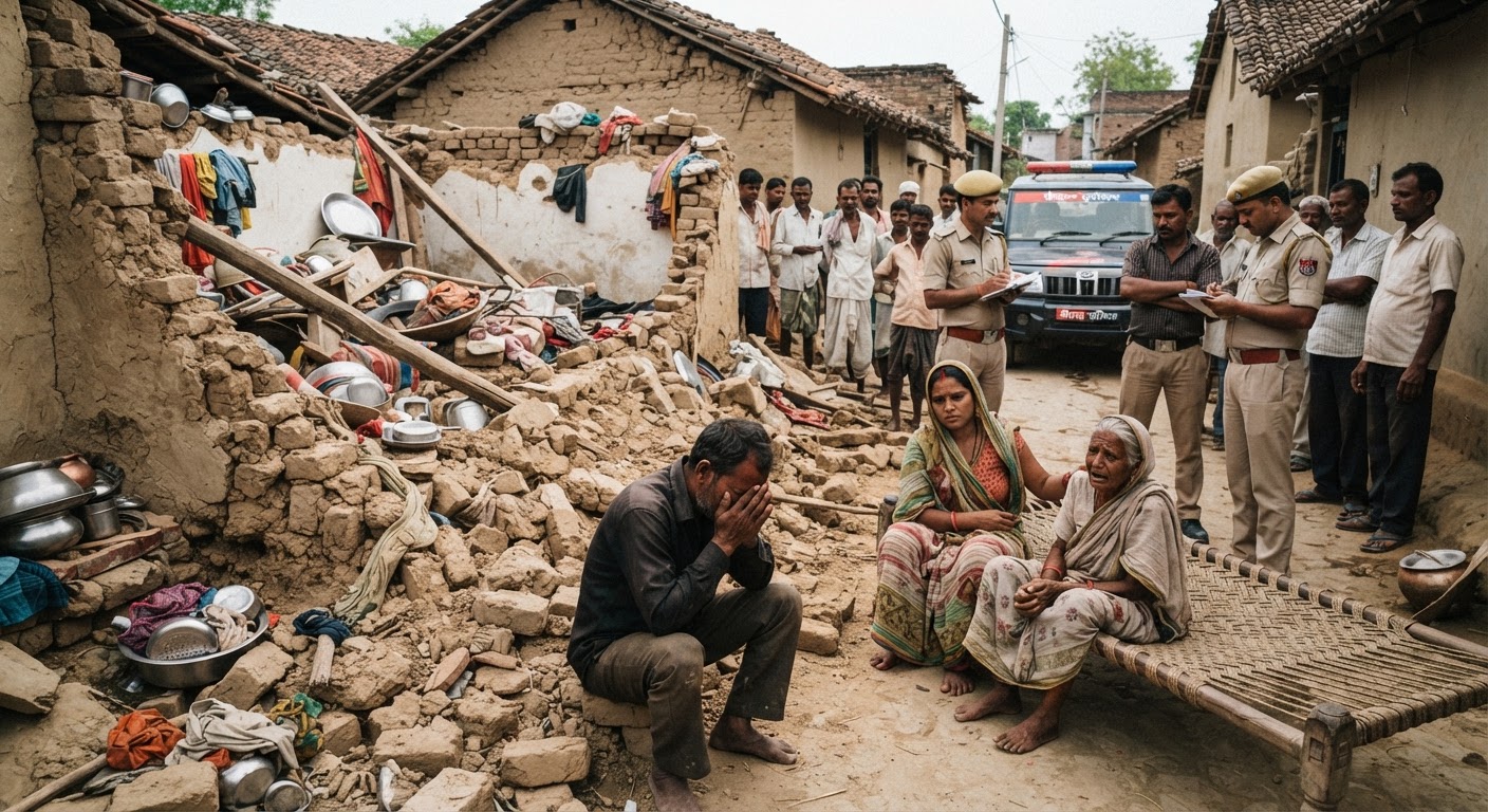 दर्दनाक हादसा: दीवार गिरने से 14 साल के बच्चे की मौत, मां और भाई घायल