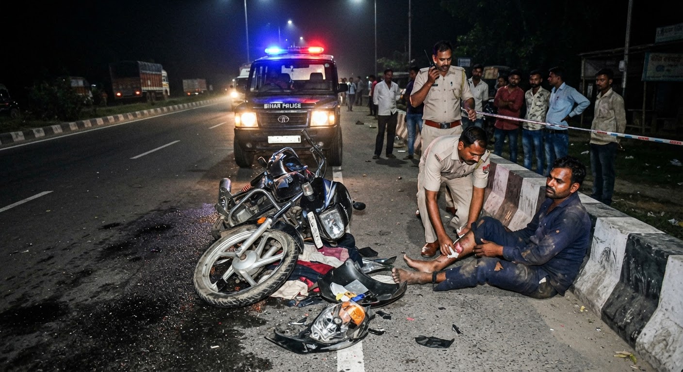 भागलपुर बाइपास पर भीषण हादसा, डिवाइडर से टकराई बाइक!