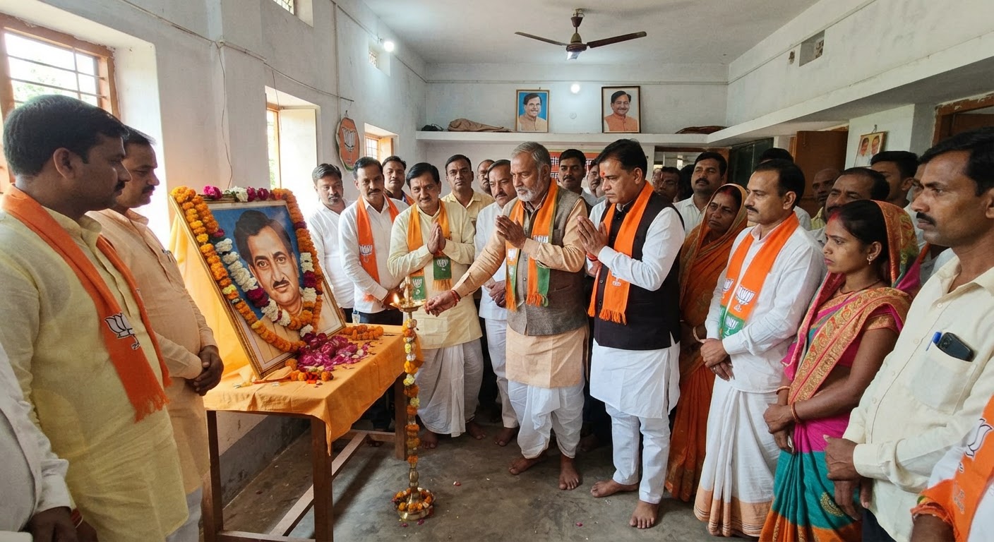 नौगछिया में मनाई गई पंडित दीनदयाल उपाध्याय की जयंती, दी गई श्रद्धांजलि