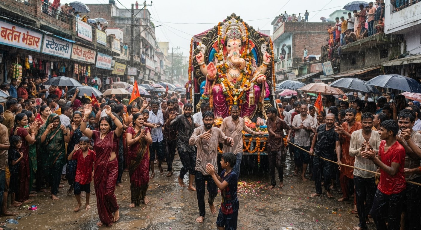 सहरसा में भारी बारिश के बीच भक्ति भाव से संपन्न हुआ 12 दिवसीय गणेशोत्सव