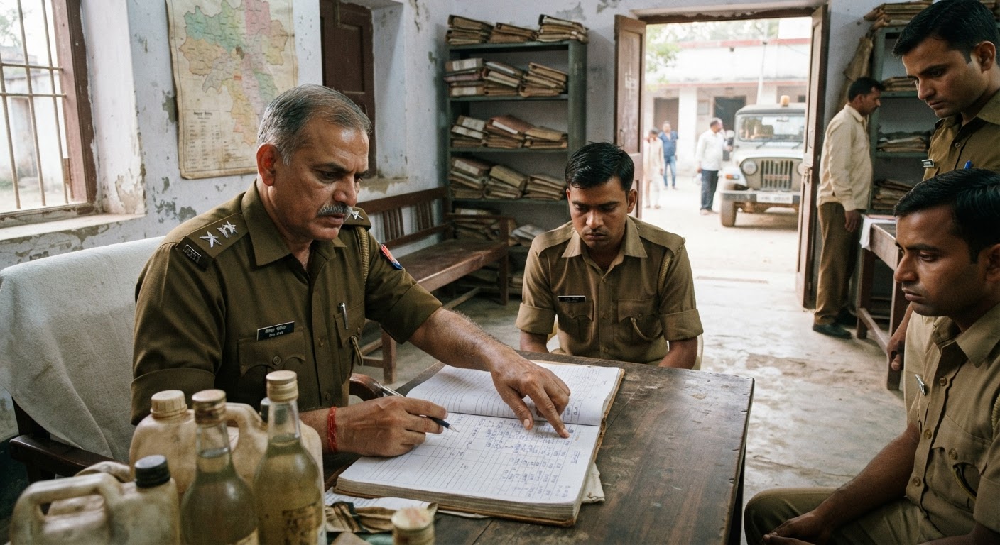 मुंगेर में अवैध शराब जब्ती छिपाना पड़ा भारी, दो पुलिस अधिकारी सस्पेंड