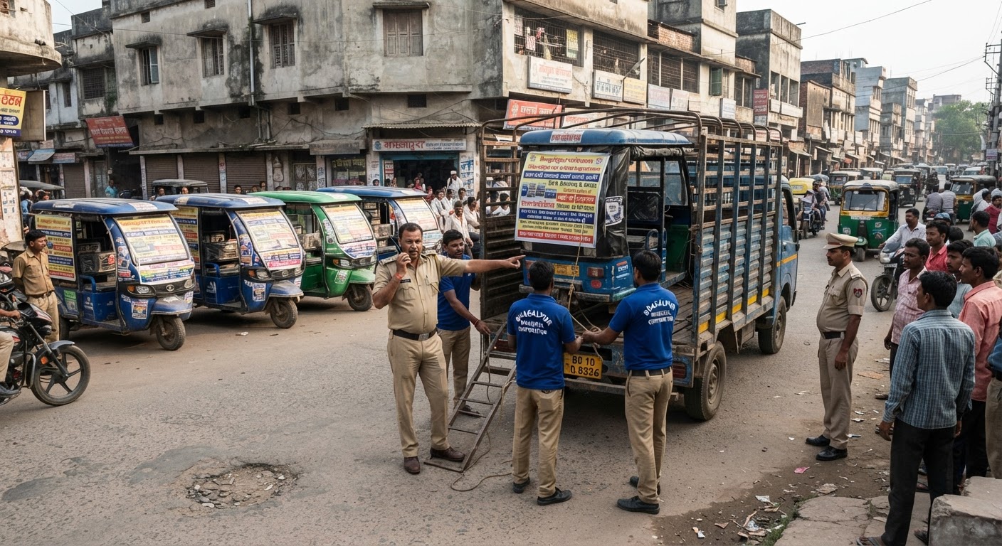 भागलपुर में अवैध प्रचार करने वाले पांच टोटो जब्त, नगर निगम की बड़ी कार्रवाई!