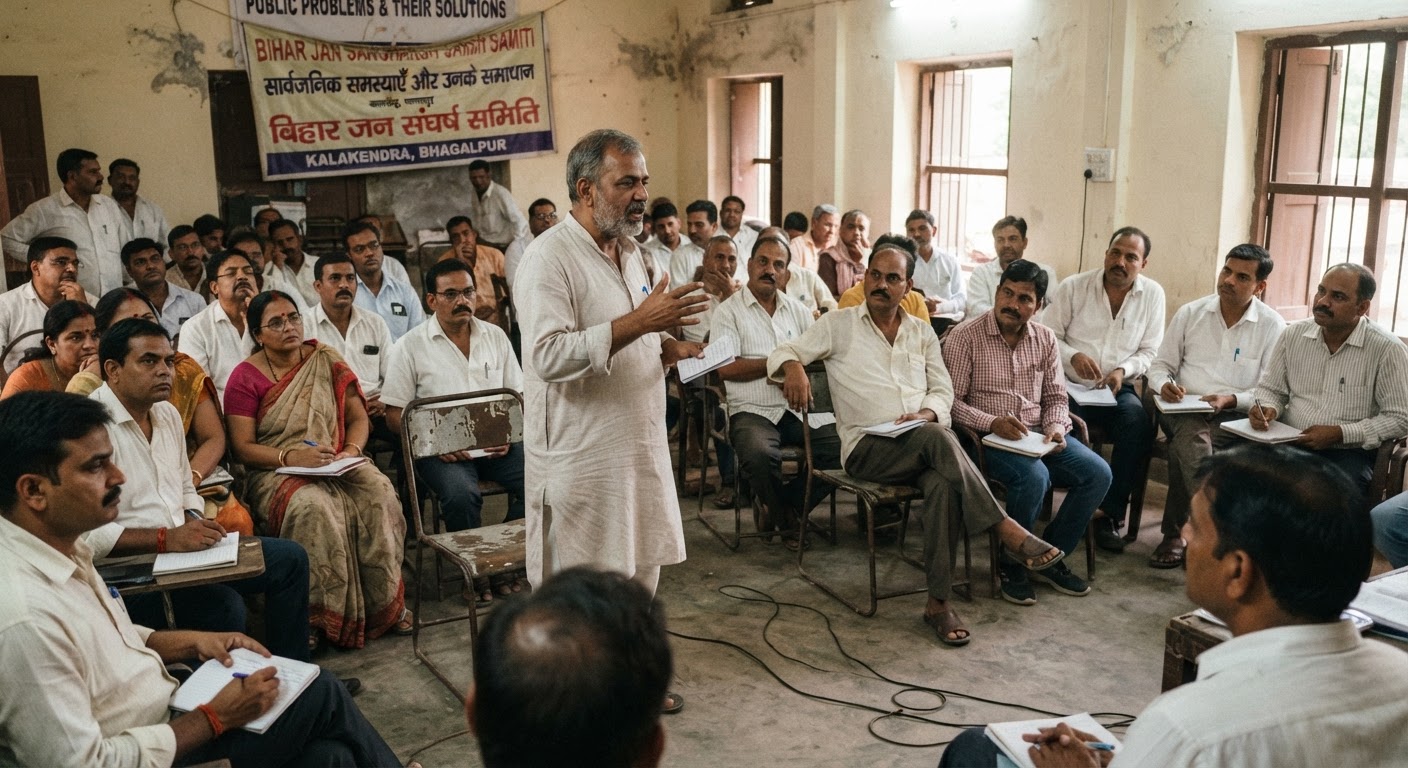 भागलपुर में जन संघर्ष समिति की बैठक, जनता की समस्याओं पर हुई चर्चा