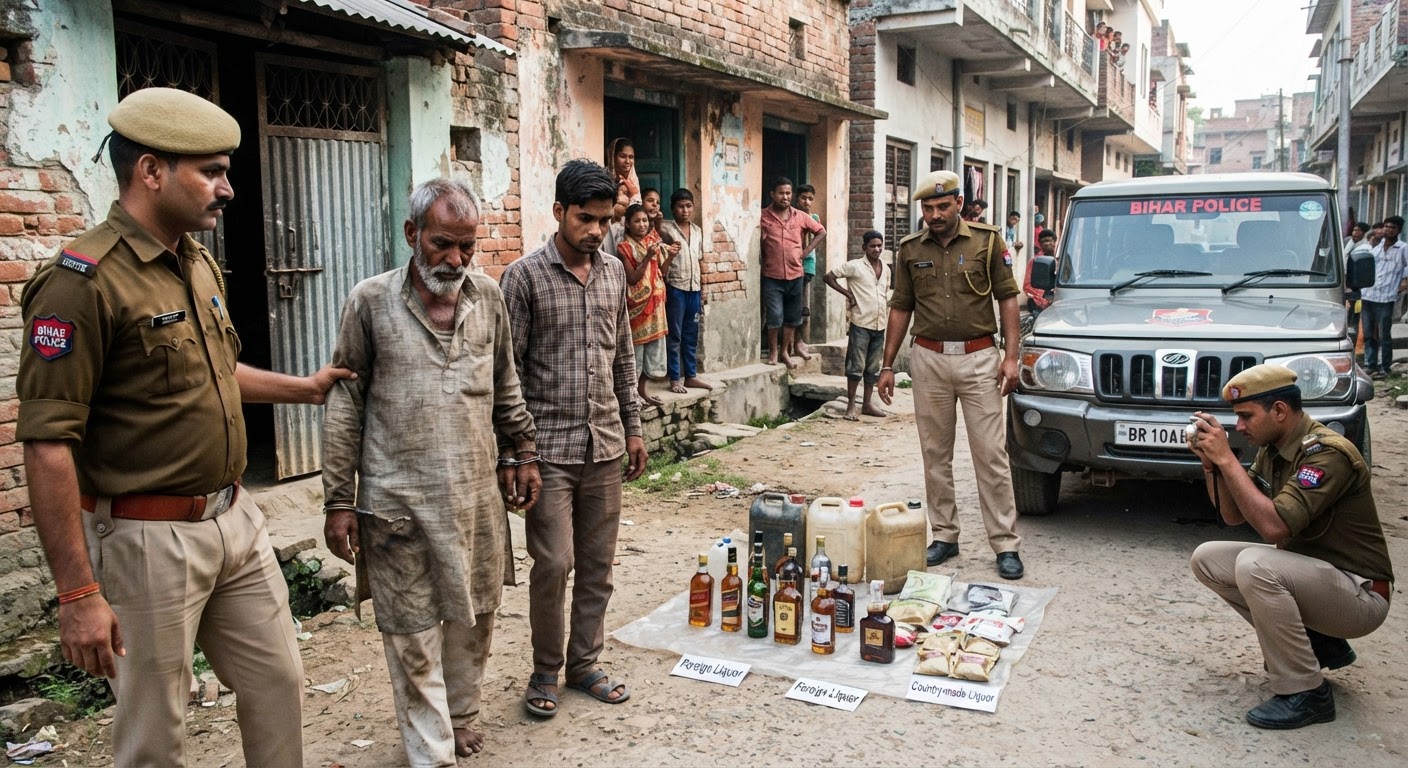 सुल्तानगंज में बड़ी कार्रवाई, भारी मात्रा में शराब के साथ पिता-पुत्र गिरफ्तार