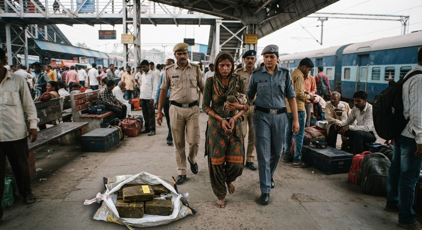 भागलपुर रेलवे स्टेशन पर बड़ा एक्शन, चार किलो गांजा के साथ महिला गिरफ्तार