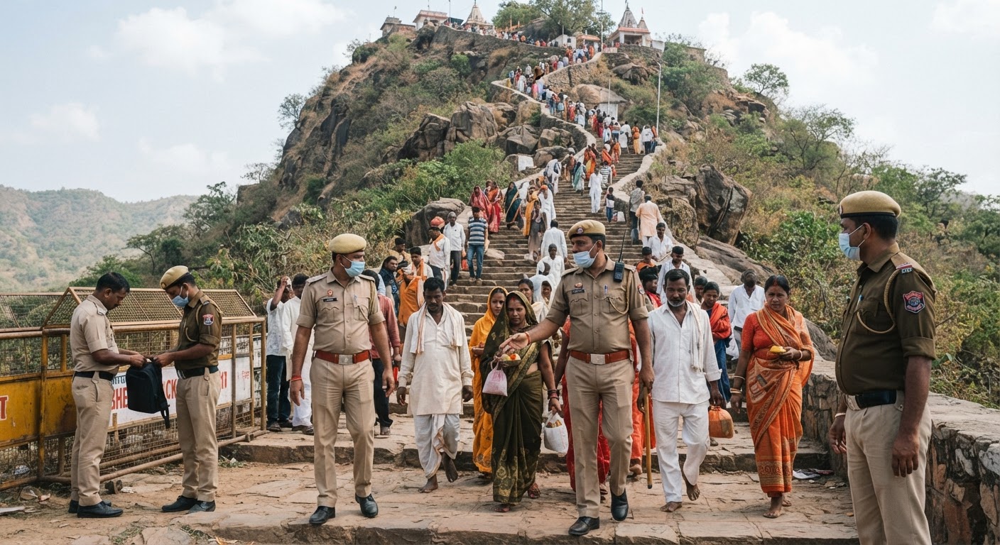 बांका के मंदार पर्वत पर सुरक्षा सख्त, श्रद्धालुओं की सुरक्षा के लिए पुलिस बल तैनात