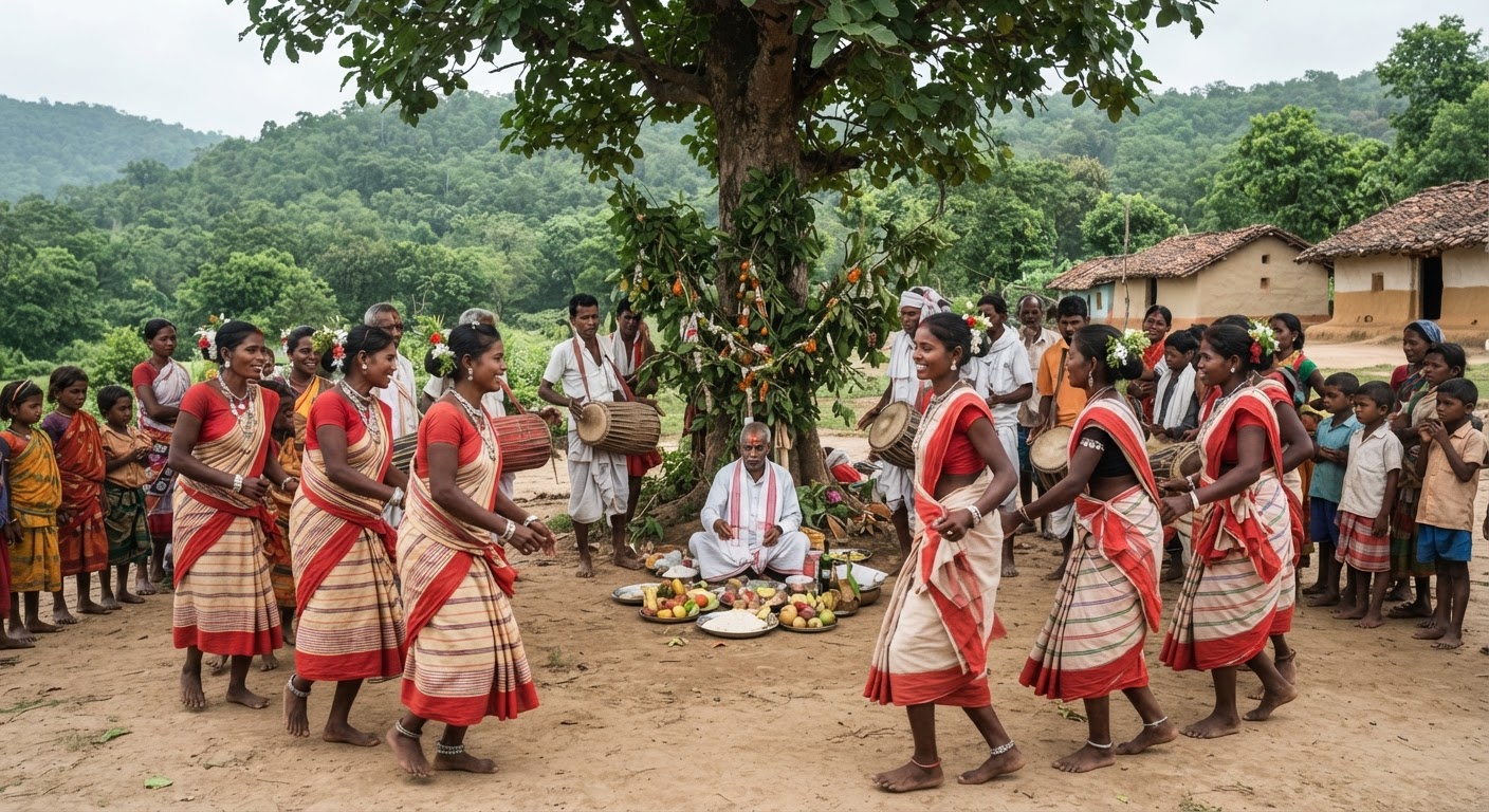 भागलपुर में आदिवासी समाज ने पारंपरिक उल्लास के साथ मनाया कर्मा-धर्म त्योहार