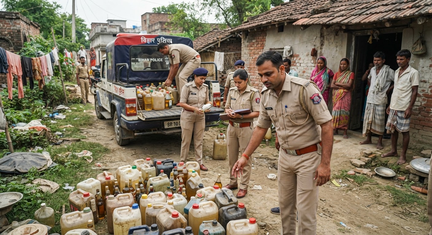 नाथनगर पुलिस की बड़ी कार्रवाई, 50 लीटर अवैध शराब बरामद