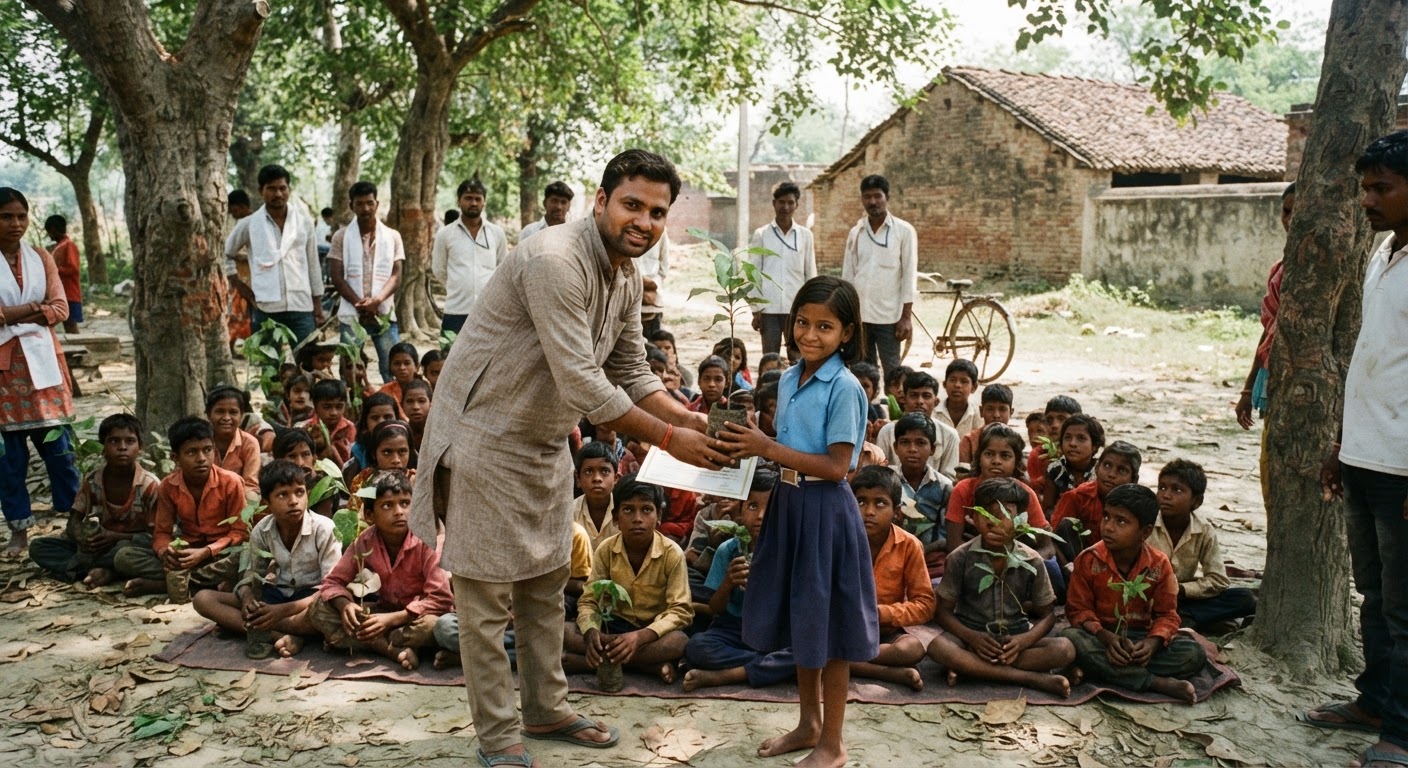 सहरसा में बच्चों ने ली पर्यावरण बचाने की शपथ, पौधे पाकर खिले चेहरे!