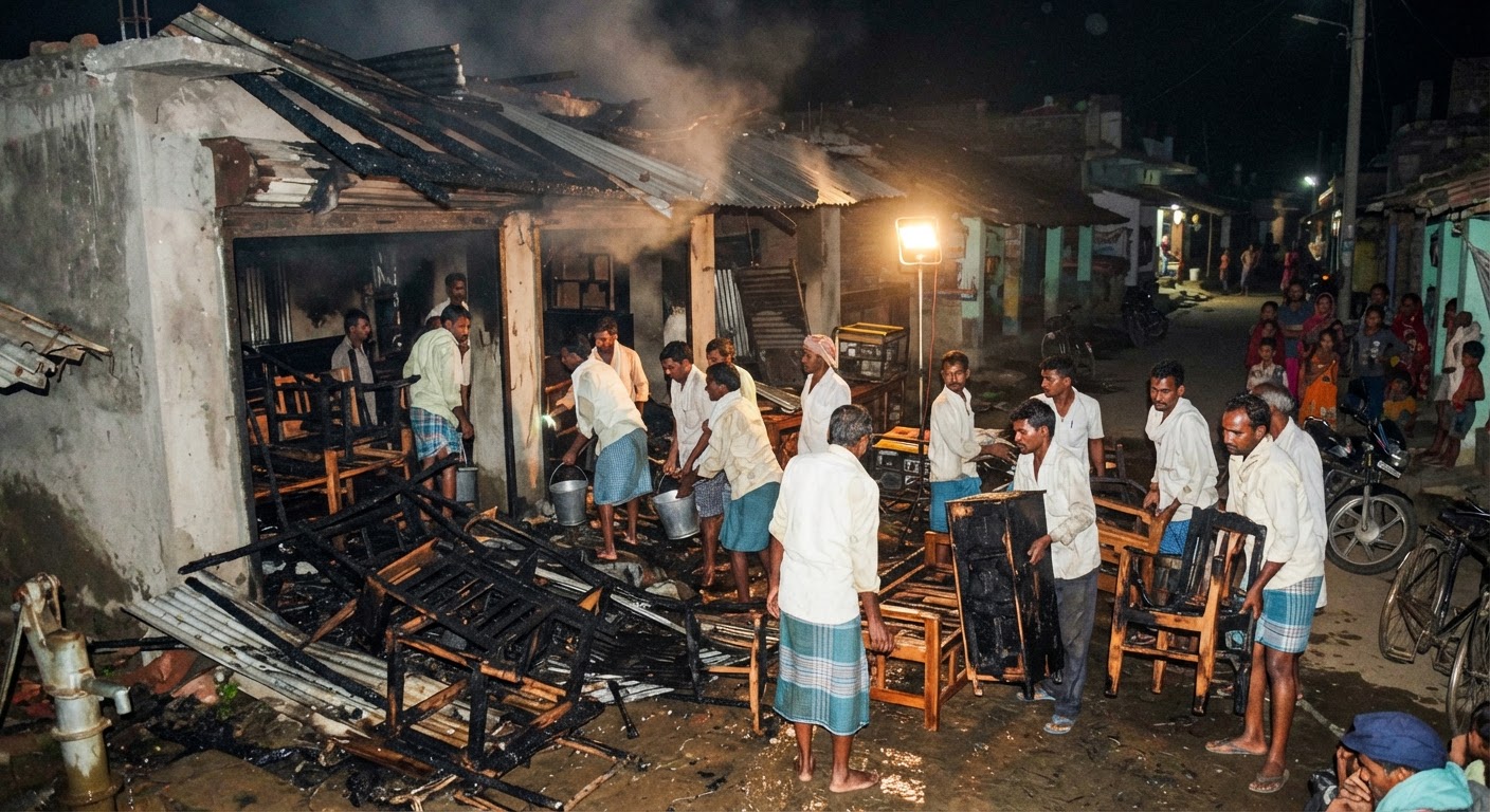 मकादमपुर में फर्नीचर दुकान में लगी भीषण आग, ग्रामीणों की सूझबूझ से टला बड़ा हादसा