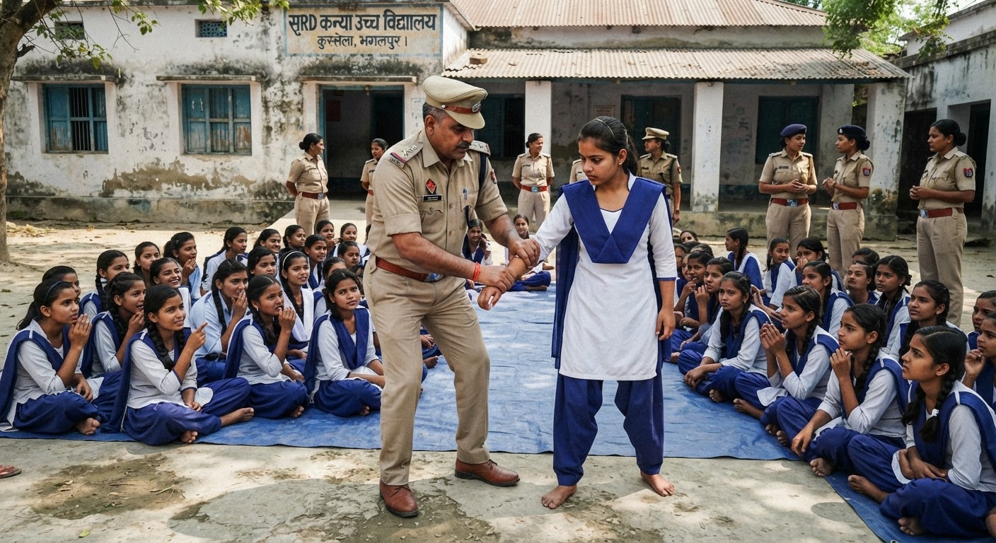 सावधान रहें छात्राएं! भागलपुर पुलिस ने सिखाए सुरक्षा के जादुई तरीके, जानें जरूरी नंबर
