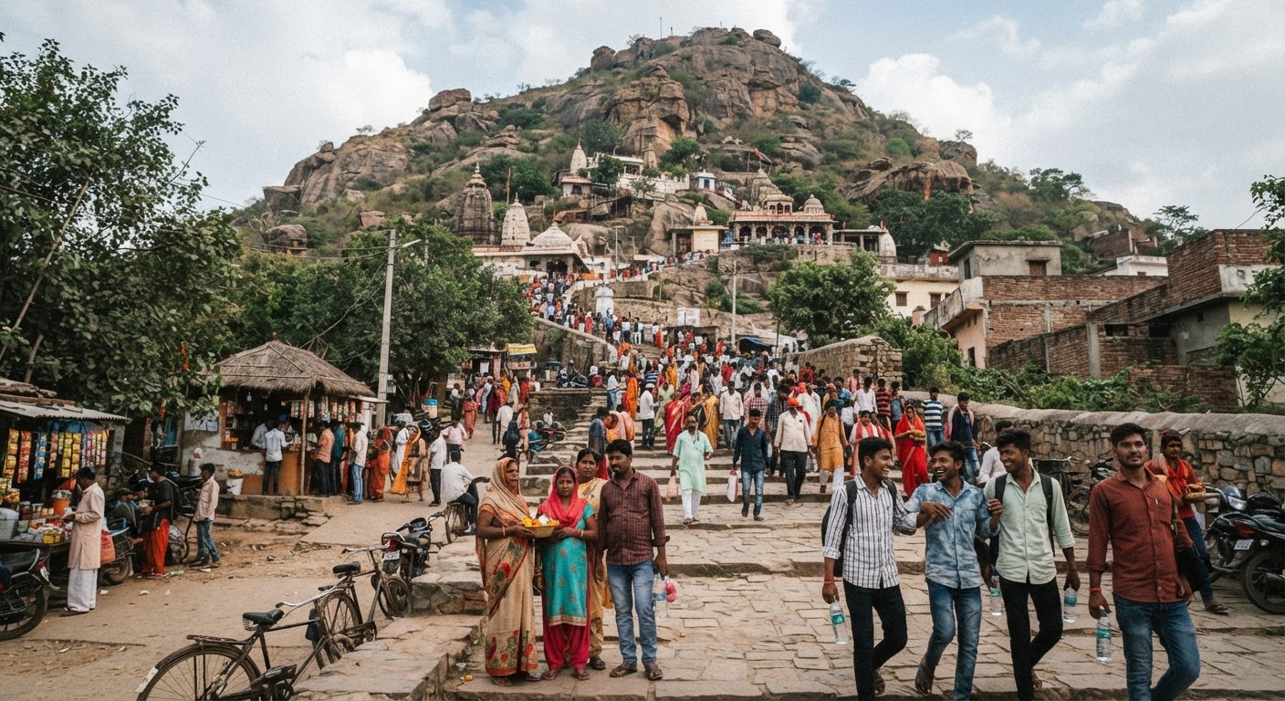 बांका के मंदार हिल में उमड़ी पर्यटकों की भीड़, स्थानीय दुकानदारों में भारी उत्साह