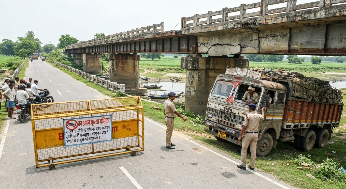 भागलपुर-हंसडीहा मार्ग पर बड़ा खतरा! भलजोर पुल में दरार