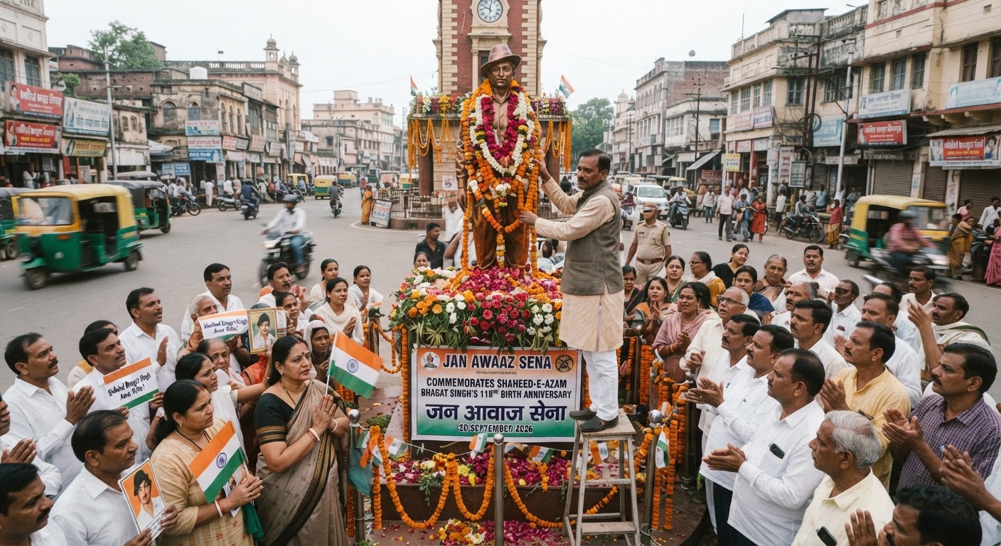 शहीद भगत सिंह की 119वीं जयंती पर जन आवाज सेना ने दी श्रद्धांजलि