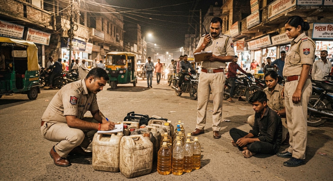 किशनगंज में 163 लीटर अवैध शराब जब्त, एक अप्राप्तिकर किशोर पकड़ा गया