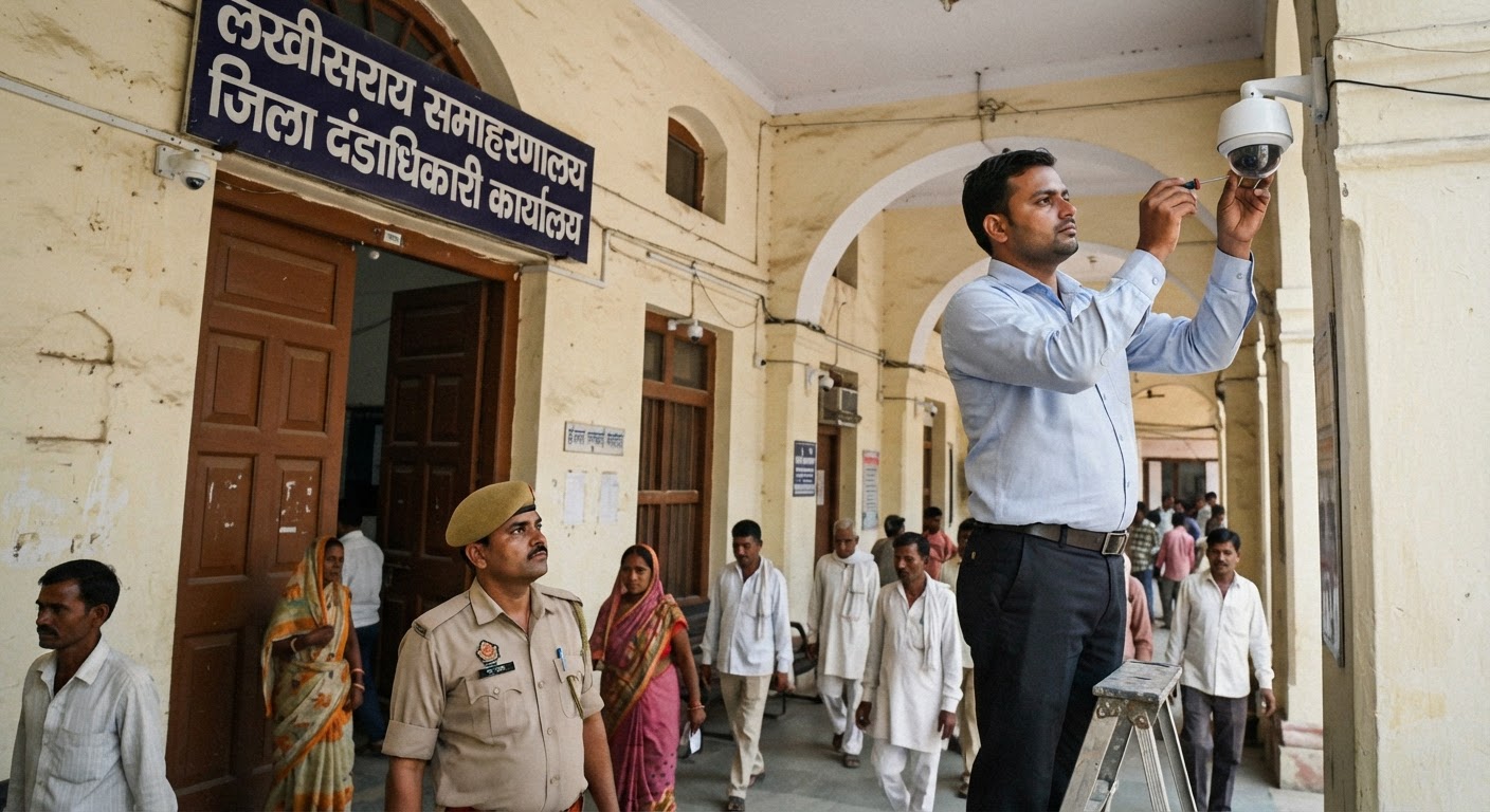 लखीसराय कलेक्ट्रेट में बढ़ी सुरक्षा, नया सीसीटीवी कैमरा सिस्टम हुआ चालू
