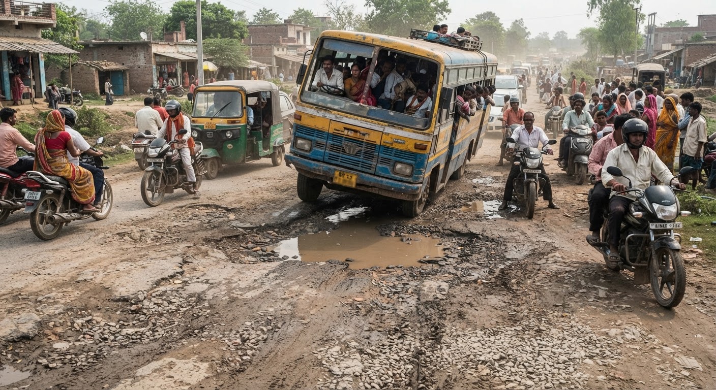 खराब रास्ता: भागलपुर-हंसडीha NH-133E पर सफर हुआ मुश्किल
