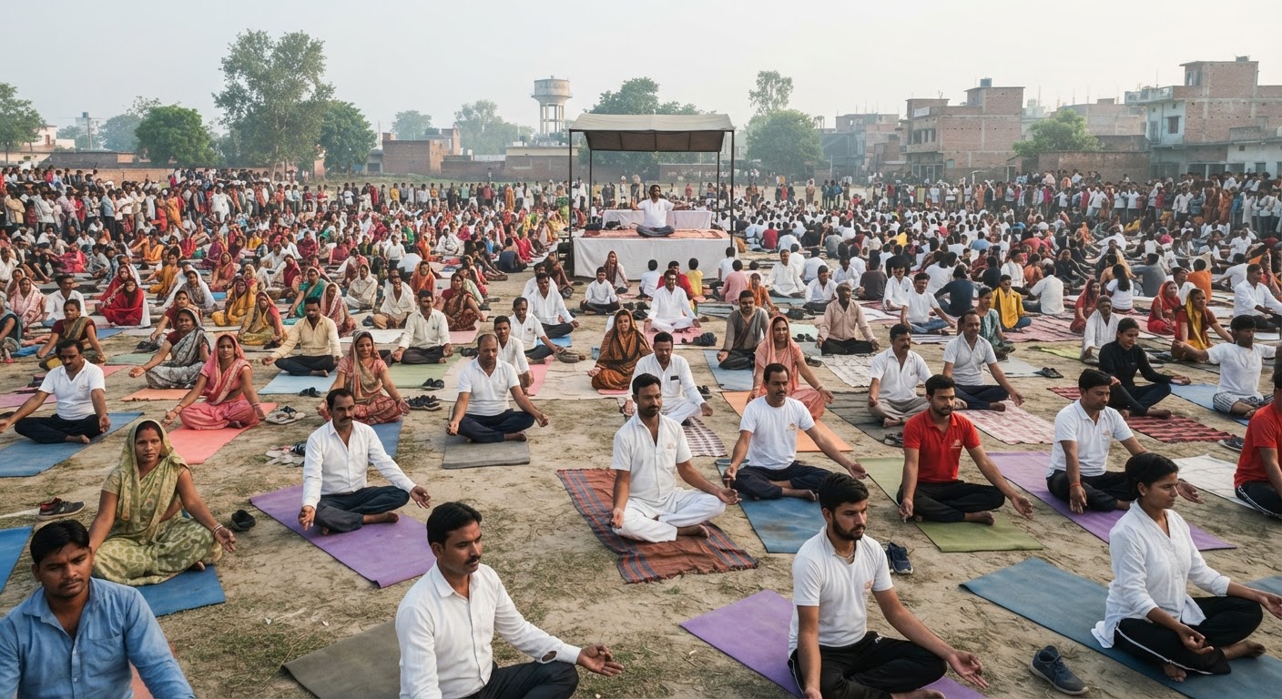 लखीसराय में आर्ट ऑफ लिविंग योग शिविर का दूसरा दिन, 500 लोग शामिल